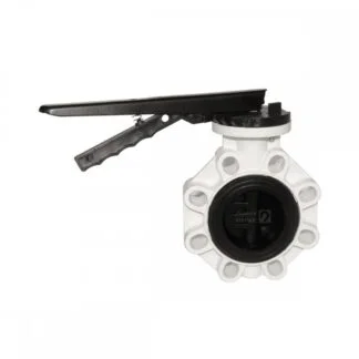 Polymer butterfly valve with metal handle